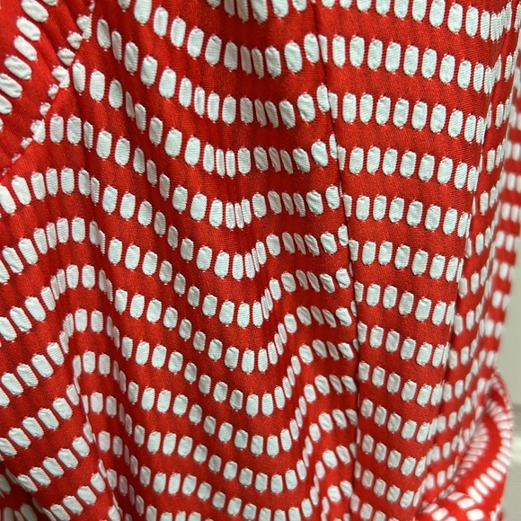 ILE New York Red and White Dress with Belt, Size14W, 95% Polyester, 5% Spandex - Picture 6 of 15